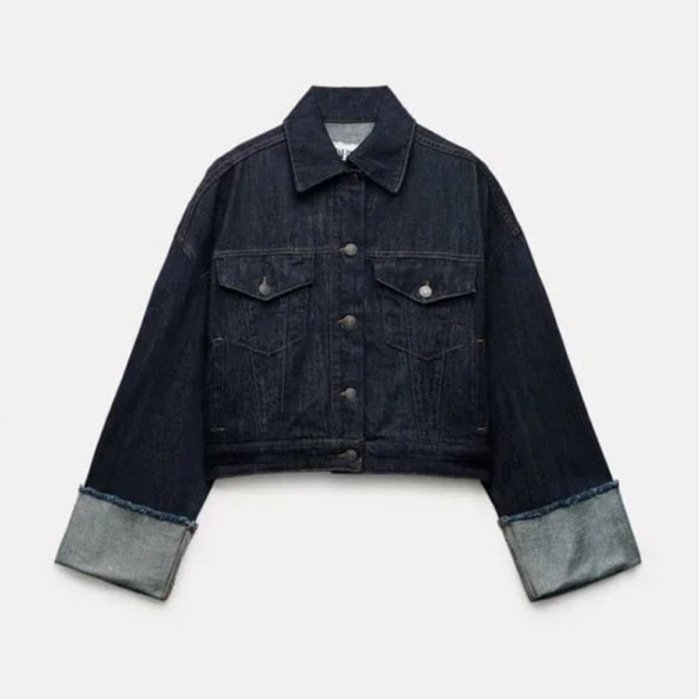 Zara ZW DENIM COLLECTION JACKET. Blue. Size XS. New with Tags. - Picture 10 of 11
